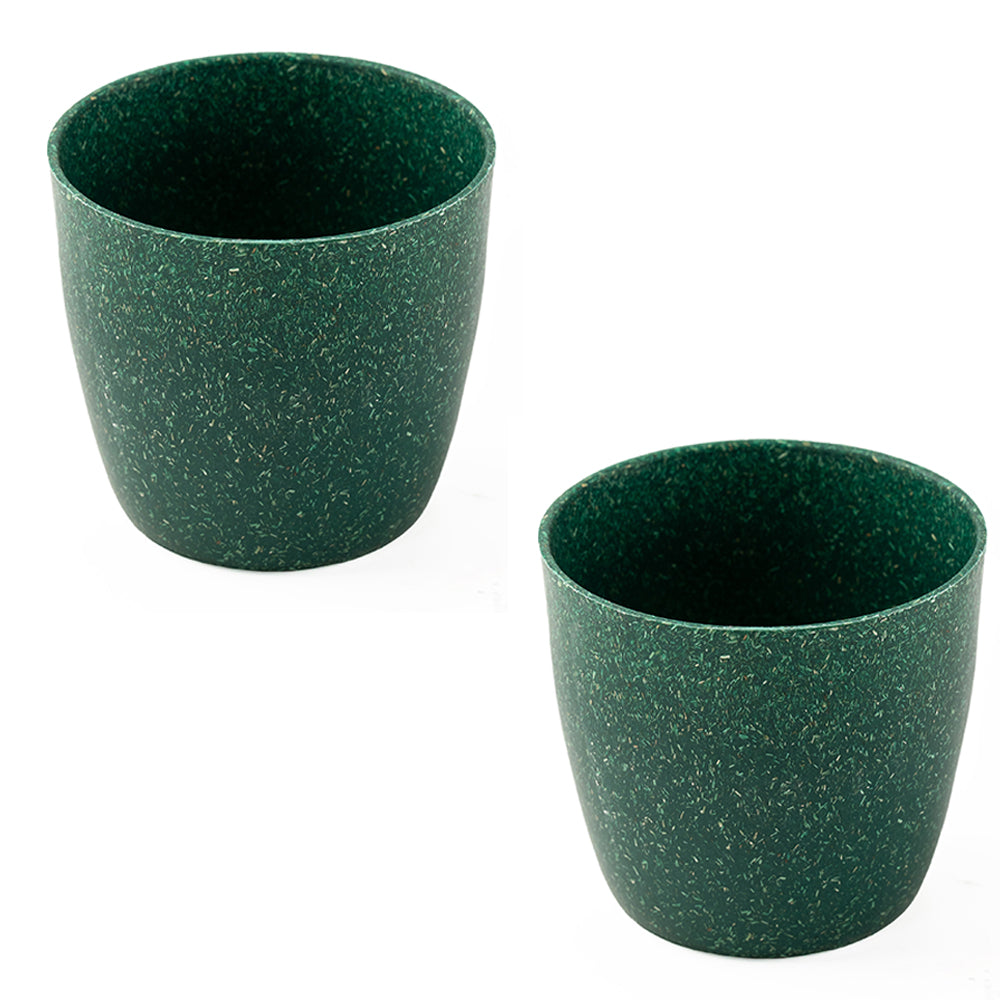 Irida Naturals Rice Husk and Bamboo Fiber Lily Pot and Planter - 9"- Set of 2