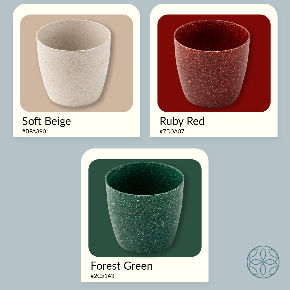 Irida Naturals Rice Husk and Bamboo Fiber Lily Pot and Planter - 9"- Set of 2