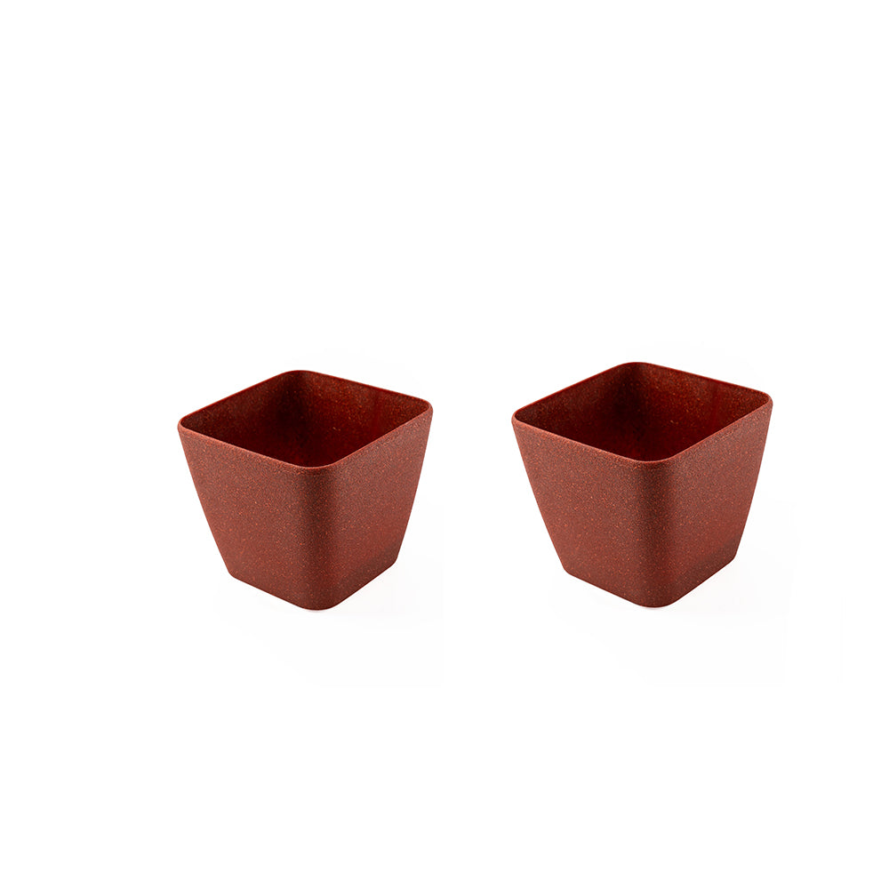 Irida Naturals Rice Husk and Bamboo Fiber Sakura Pot and Planter - 4"- Set of 2