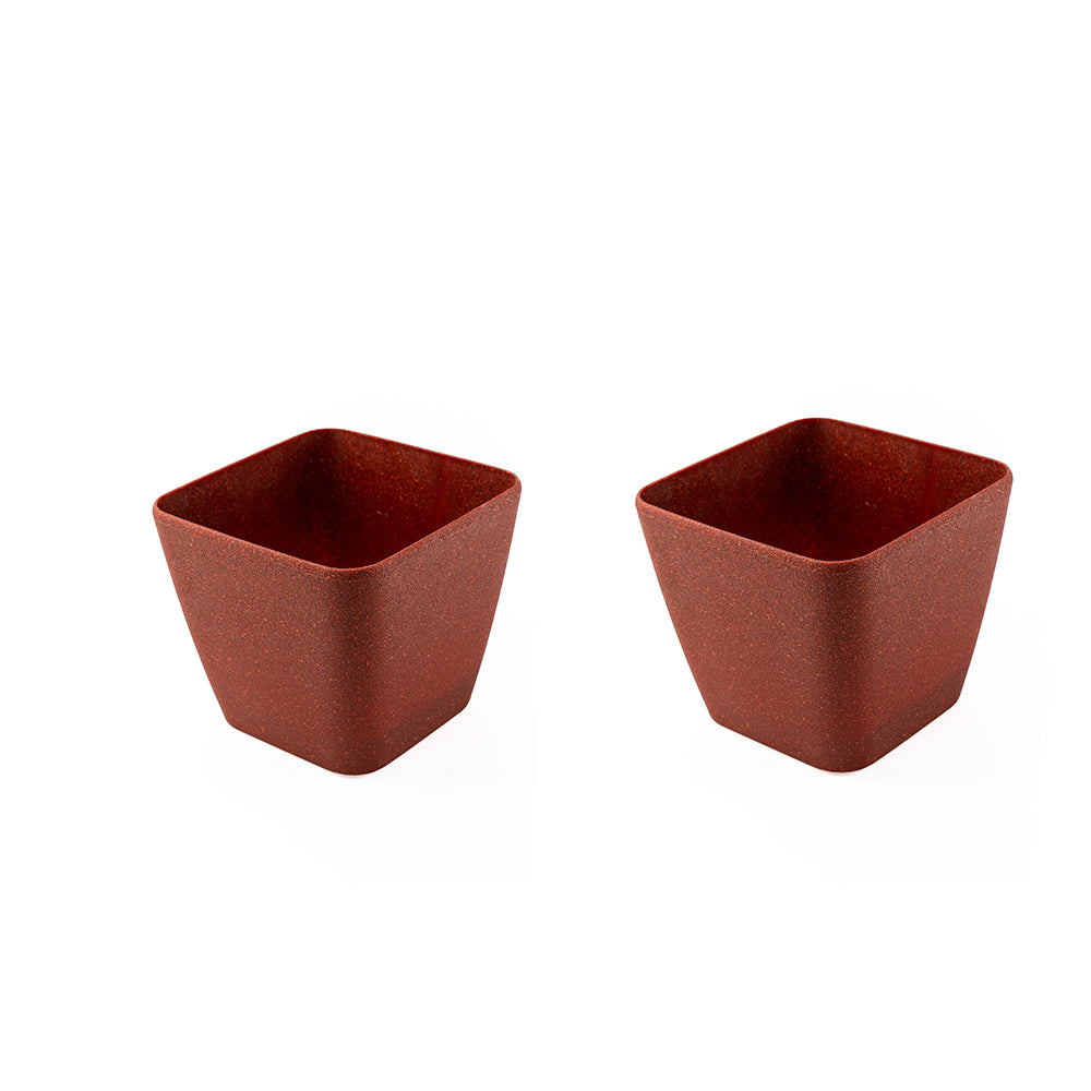 Irida Naturals Rice Husk and Bamboo Fiber Sakura Pot and Planter - 7"- Set of 2