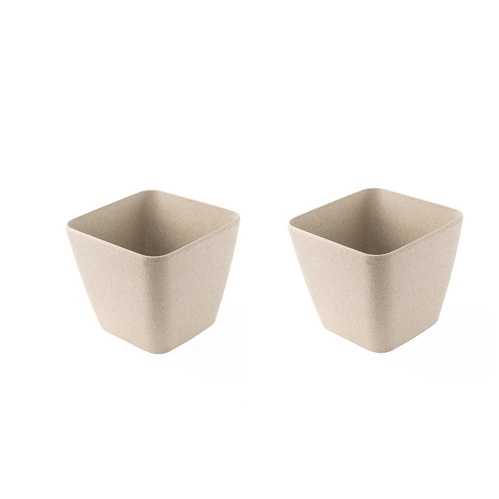 Irida Naturals Rice Husk and Bamboo Fiber Sakura Pot and Planter - 7"- Set of 2