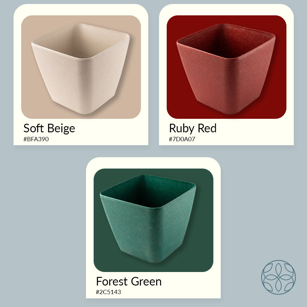 Irida Naturals Rice Husk and Bamboo Fiber Sakura Pot and Planter - 7"- Set of 2