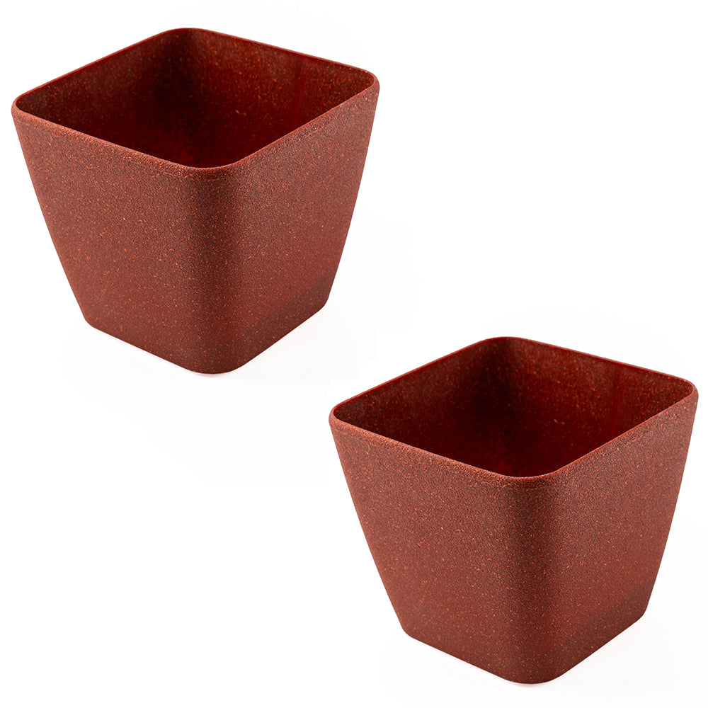Irida Naturals Rice Husk and Bamboo Fiber Sakura Pot and Planter - 9"- Set of 2