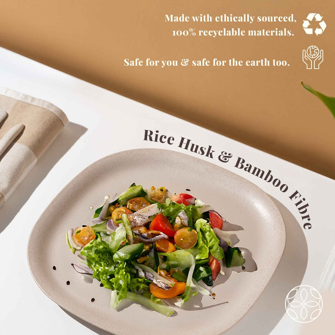 Irida Naturals Rice husk And Bamboo Fiber Dinner Plates 11"