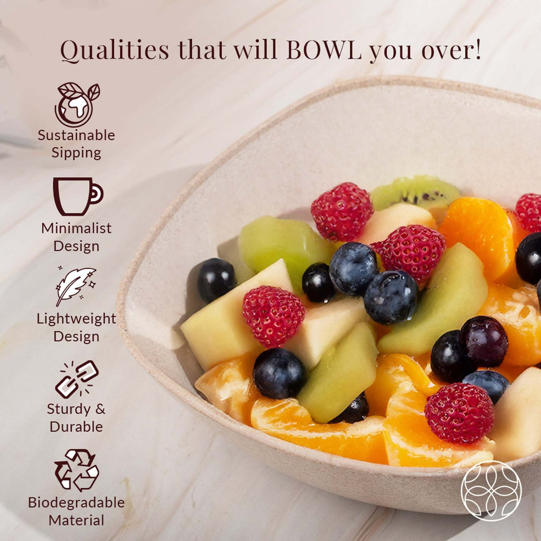 Irida Naturals Rice husk And Bamboo Fiber Multipurpose Snack Bowls