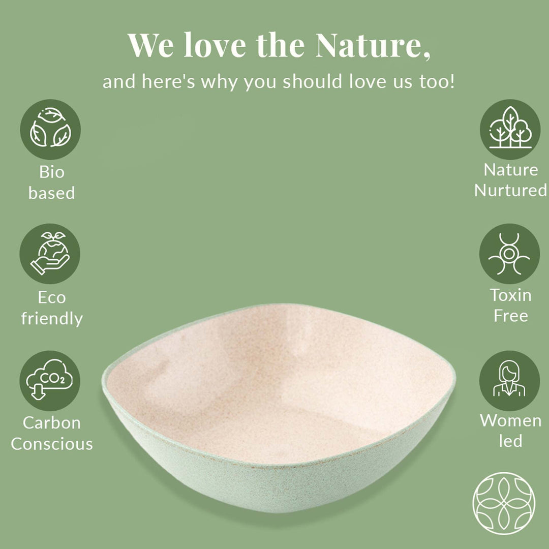 Irida Naturals Rice husk And Bamboo Fiber Multipurpose Snack Bowls