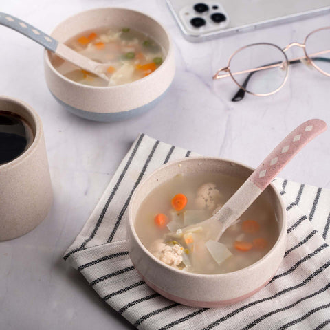 Irida Naturals Rice husk And Bamboo Fiber Soup Bowls With Spoons