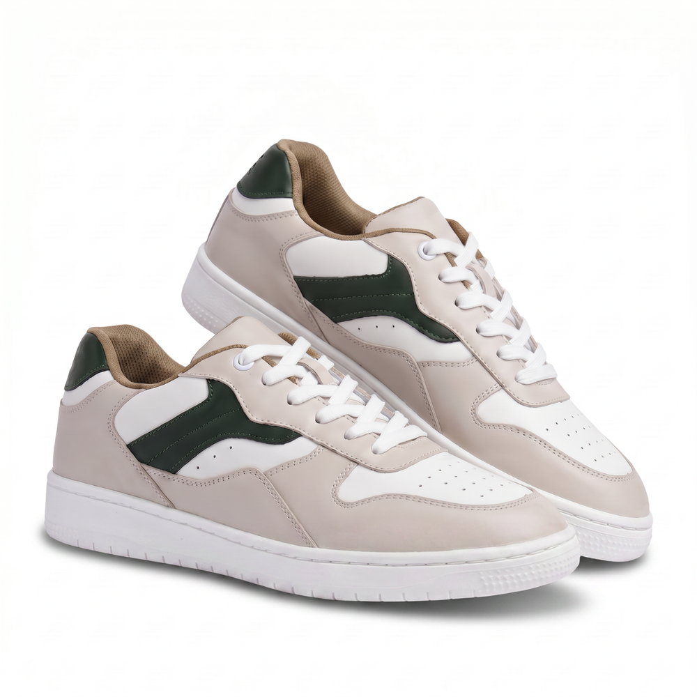 Ridge Olive And Beige Strap Sneakers