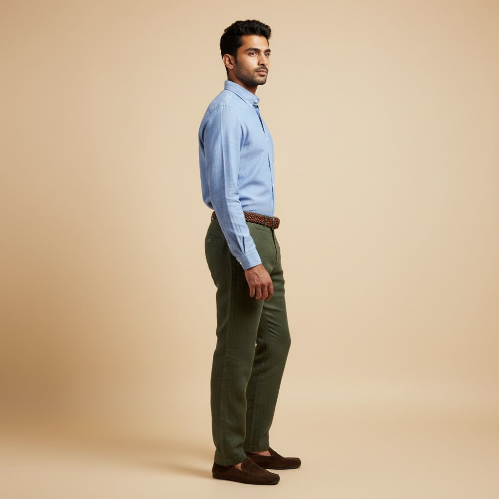 100% Premium Linen Chinos - Men