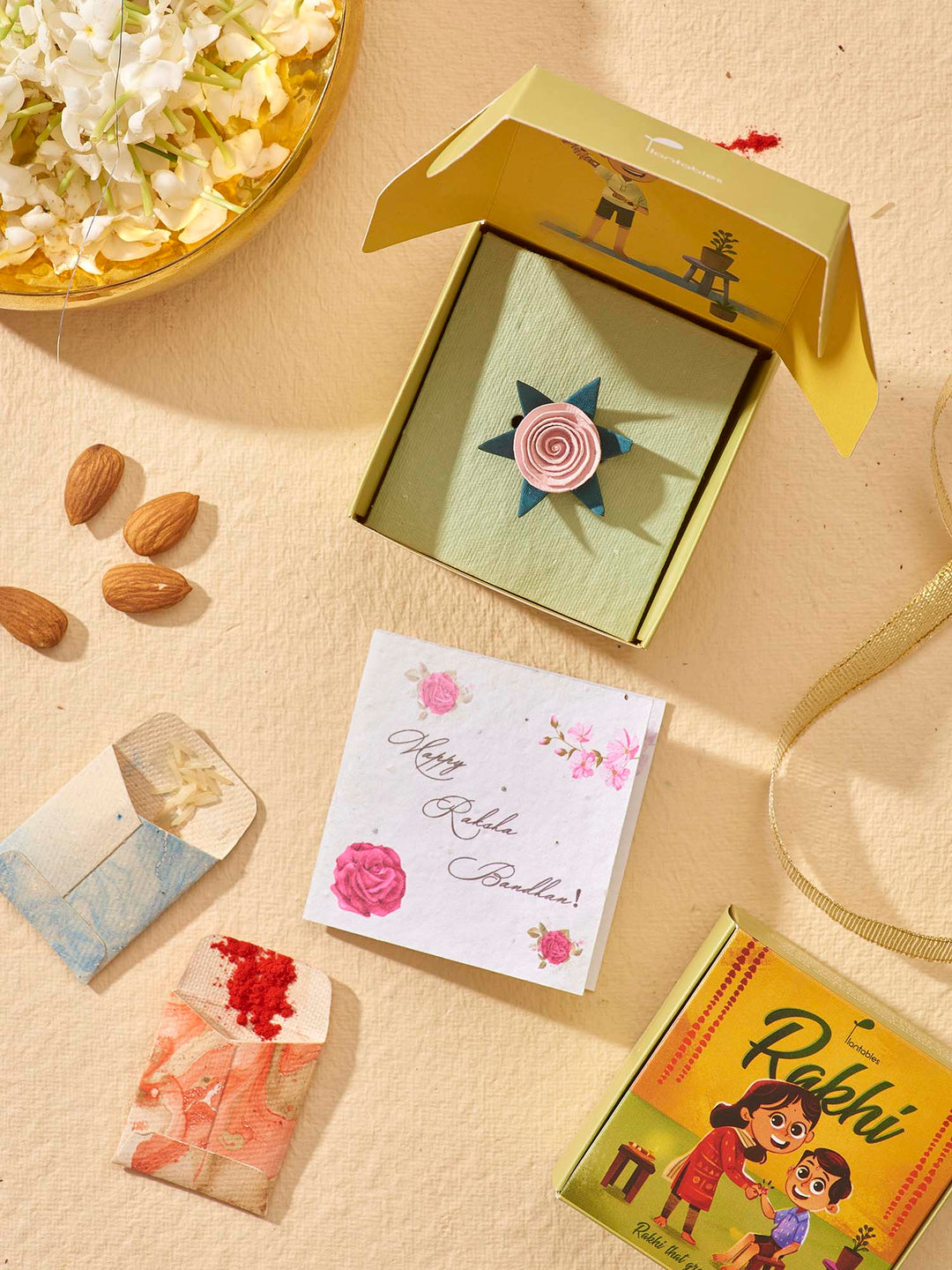 Plantables Rose Rakhi Combo