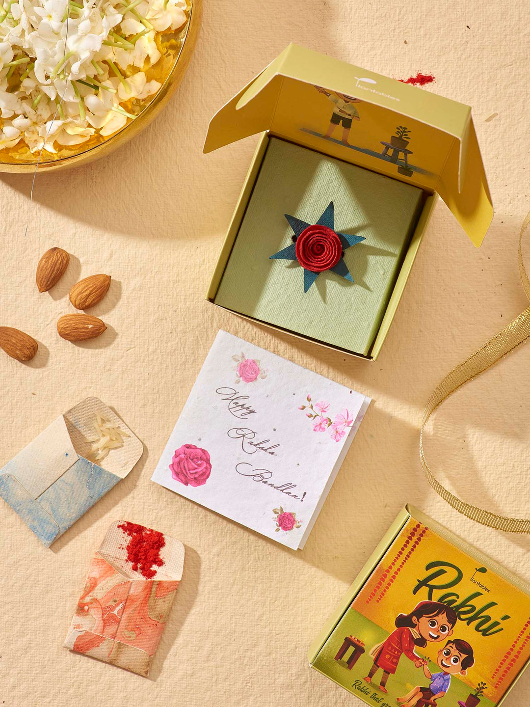 Plantables Rose Rakhi Combo