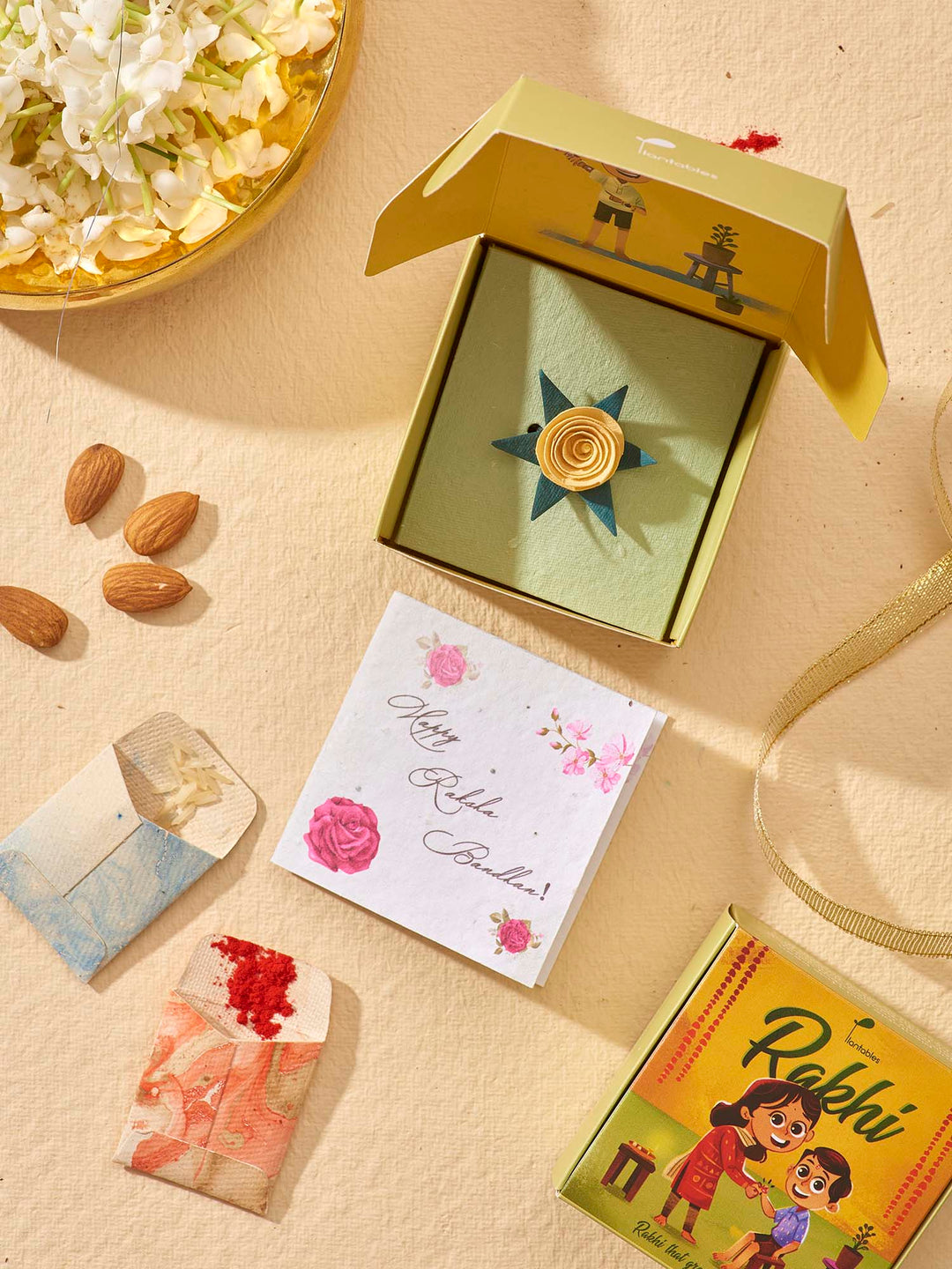 Plantables Rose Rakhi Combo