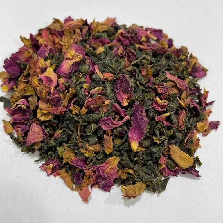 Kasika Rose Green Tea – Loose Tea with Premium Green Tea Leaves & Rose Petals | 100% Natural, Antioxidant-Rich | Supports Weight Loss, Skin Health, and Relaxation | Vegan & Gluten-Free
