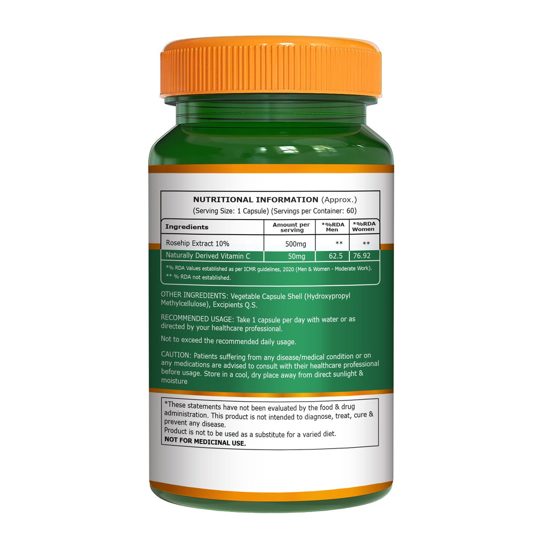 Pure Nutrition Rosehip Extract 500 mg | Naturally Derived Vitamin C