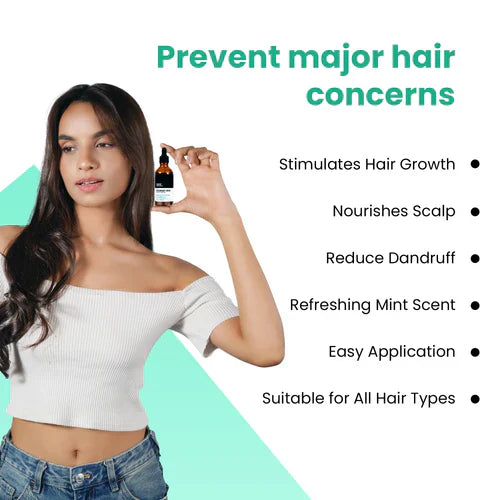 ThriveCo 2-in-1 Rosemary Mint Scalp & Hair Oil for Hair Growth & Strength | Controls Hair Fall, Promotes Scalp Health | Suitable for Daily Use, Men & Women | 50 ml