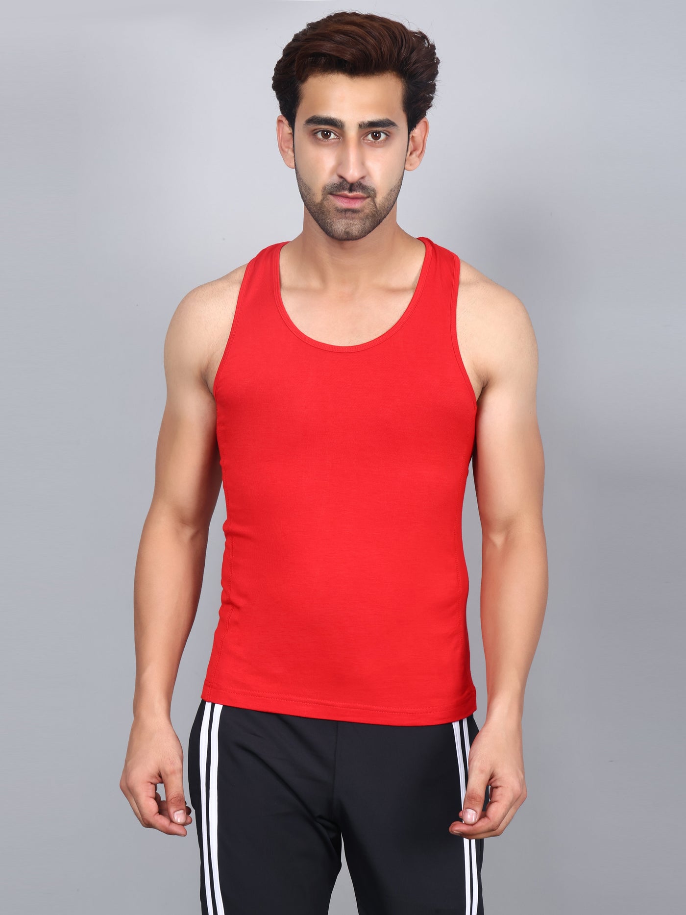 Bamboo Fabric Red Men's Runner Vest