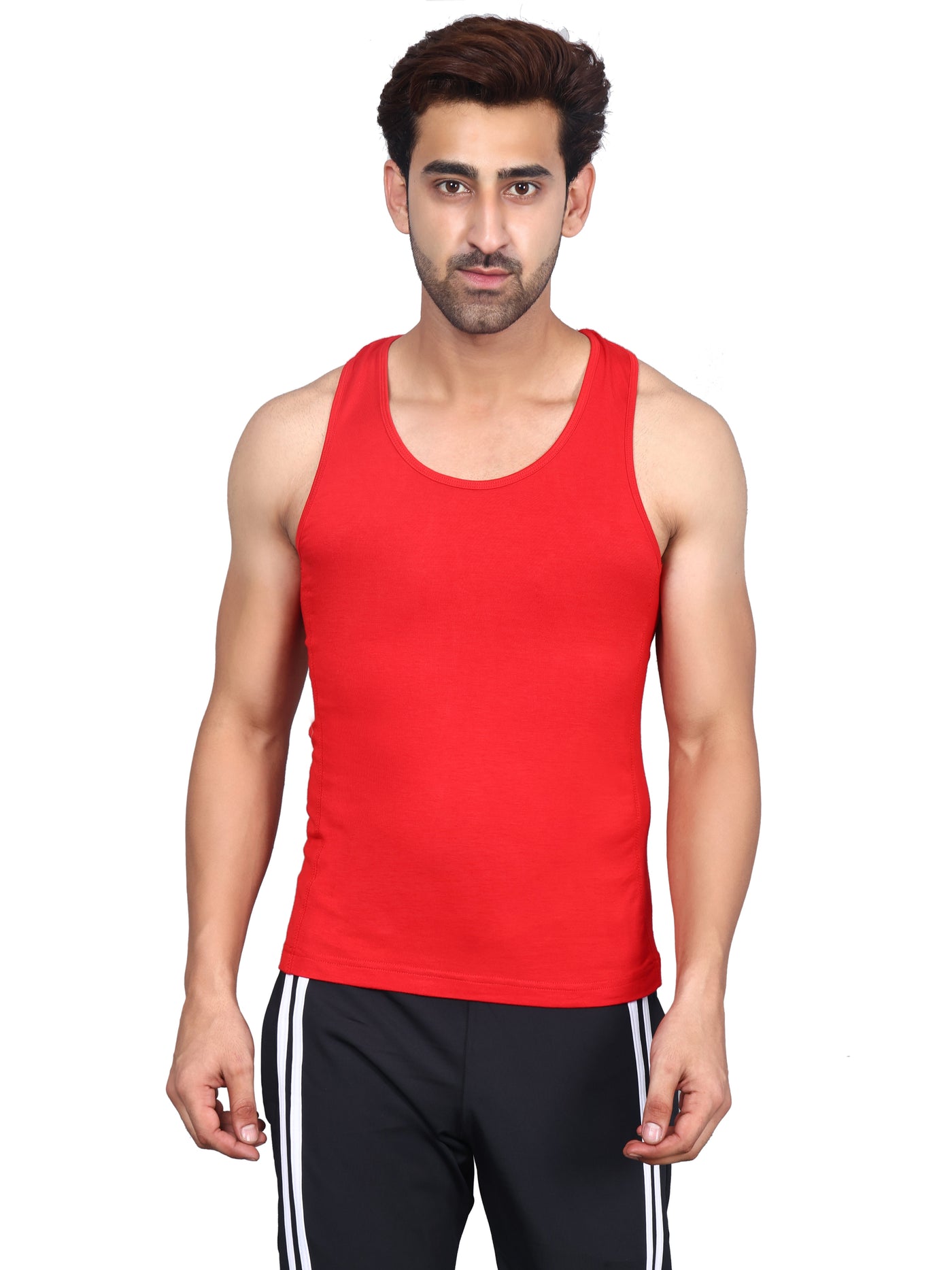 Bamboo Fabric Red Men's Runner Vest