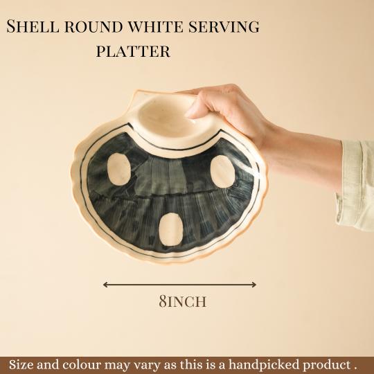 White Shell Serving Platter | Ceramic Plate