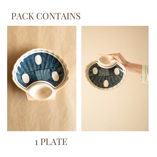 Shell round white serving platter - https://artecasa.in/