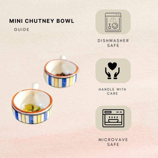 Mini chutney bowl set of 2 with handle - https://artecasa.in/