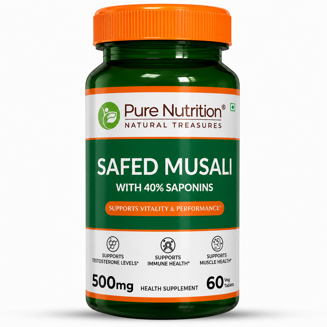 Safed Musli Capsules  Ayurvedic Vitality & Energy Supplement | 60 Veg Tablets