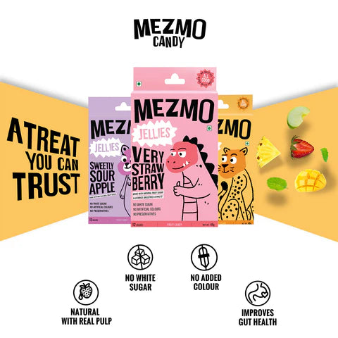 Mezmo Funky Fruit Gummies Pack of 3 108gms 36 Jellies (Pack of 3)
