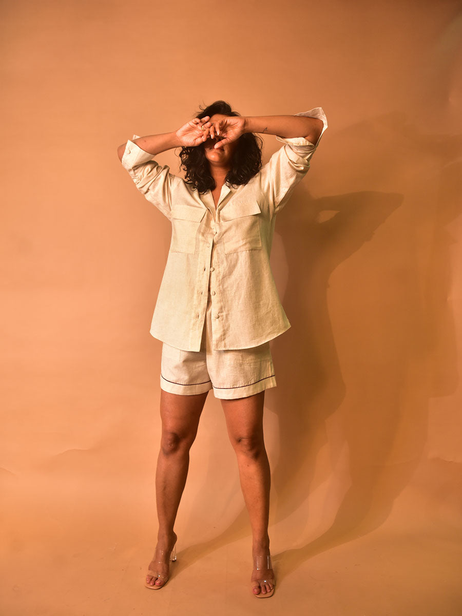 WhySoBlue Amara Linen Shirt