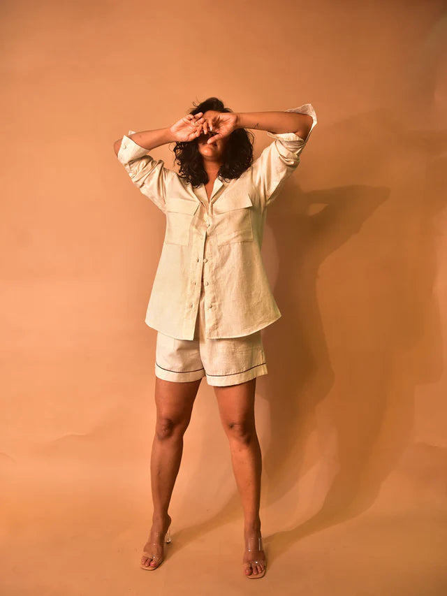 WhySoBlue Amara Linen Shirt