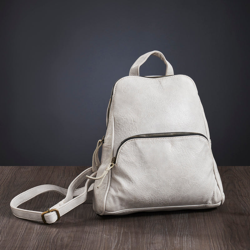 Mona B Convertible Daypack for Offices Schools and Colleges with Stylish Design for Women: Silver
