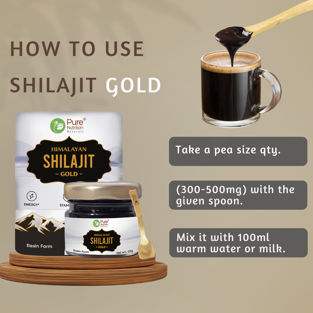Shilajit Gold Resin  Ashwagandha, Safed Musli, Saffron & Swarna Bhasma | 20g