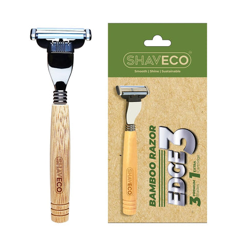 Shaveco Edge 3 Bamboo Razor Set (Pack of 2)