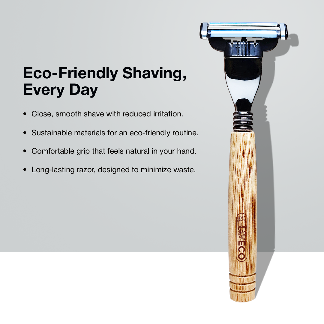Shaveco Edge 3 Bamboo Razor Set (Pack of 2)