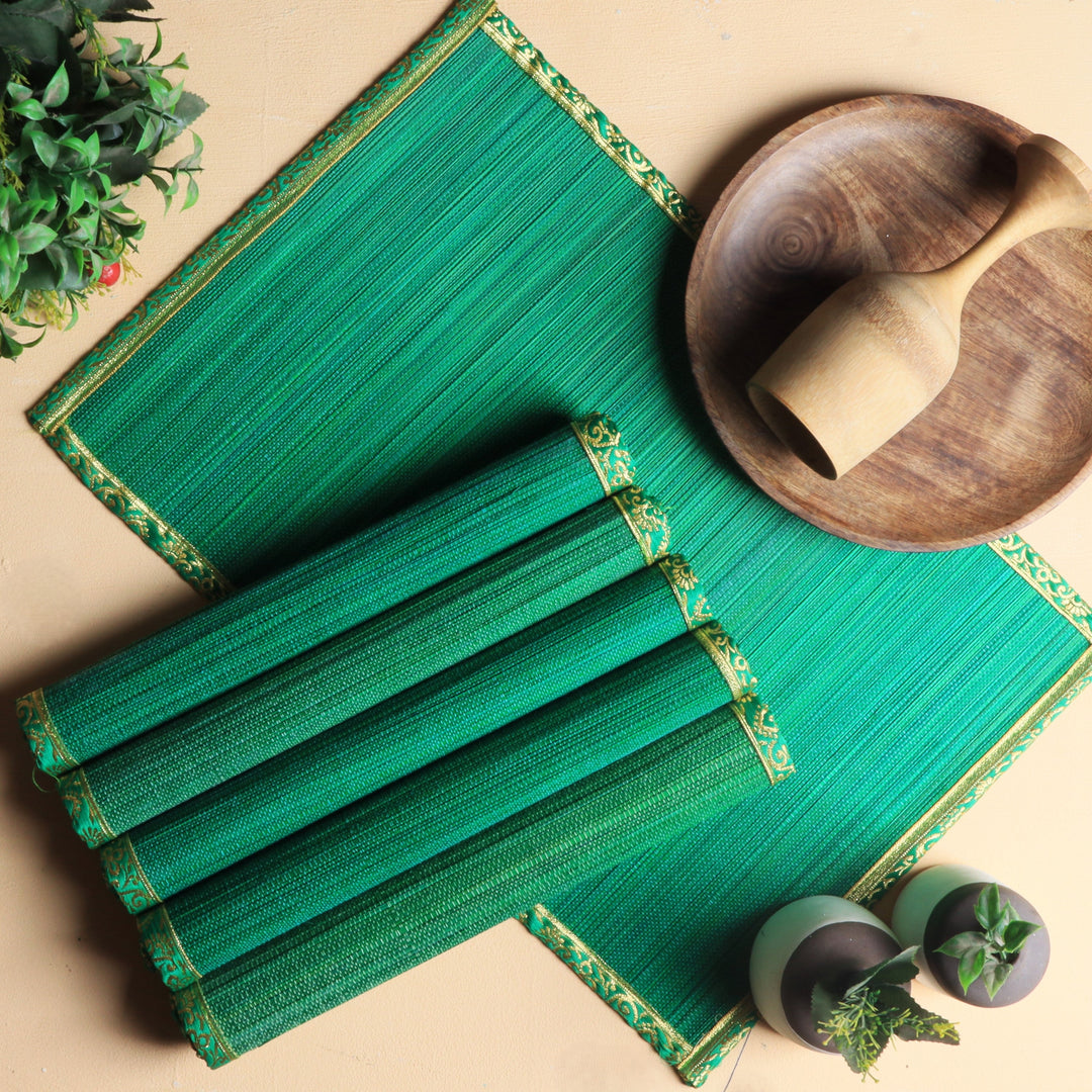 Curtain & Dining Mat Combo - Green