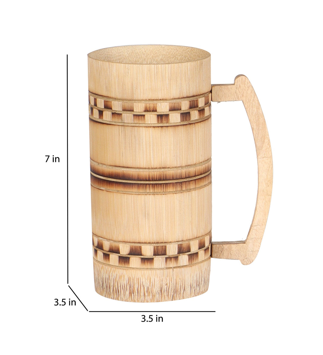Handmade Bamboo Beer Mug with Smoked Finish