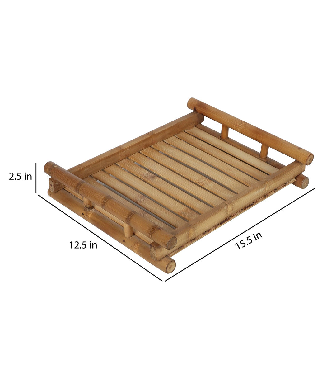 Natural Bamboo Tray With Coffee Mugs