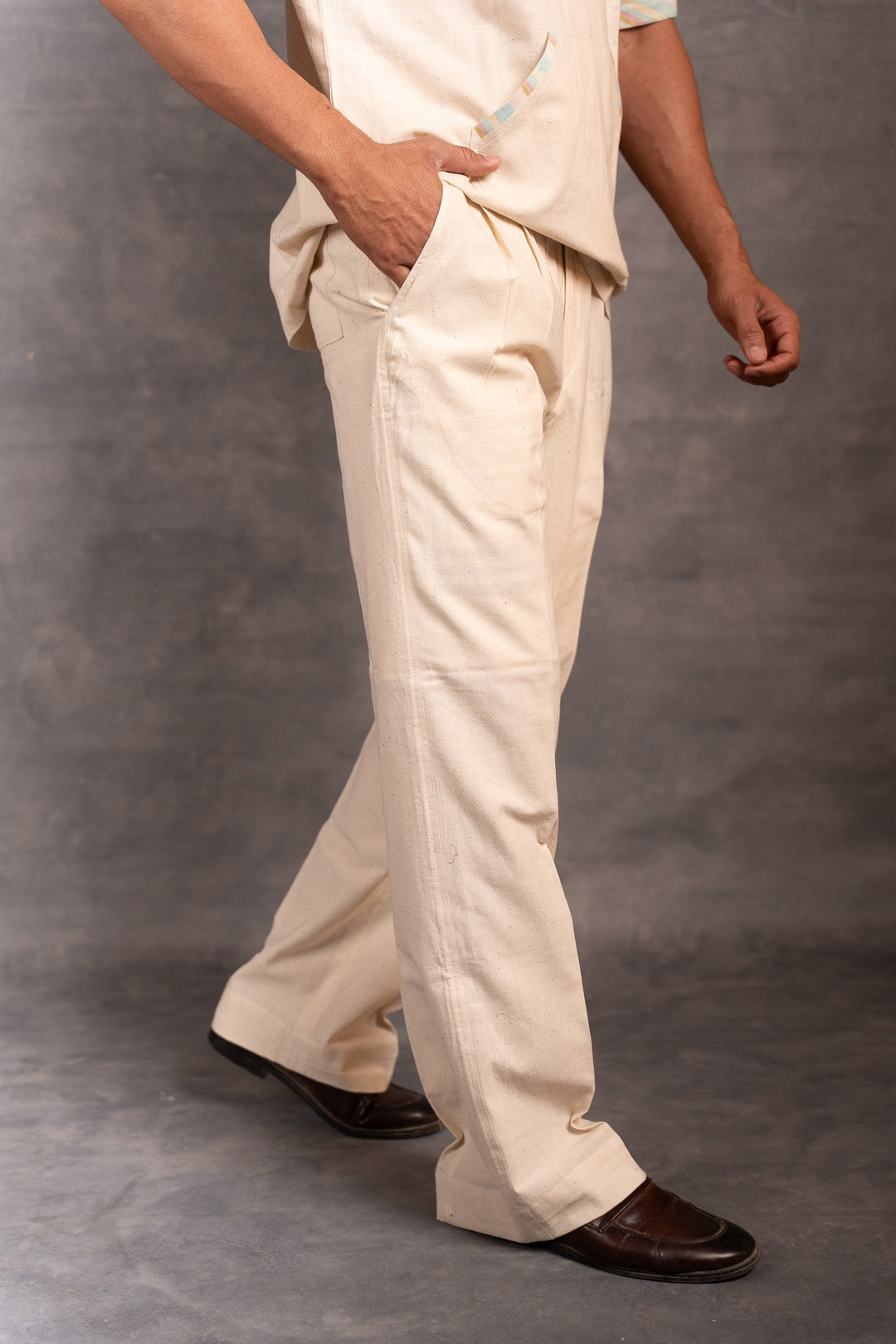 Handwoven Khadi Hoodie with Hand Applique & half Sleeves – Artisan Made