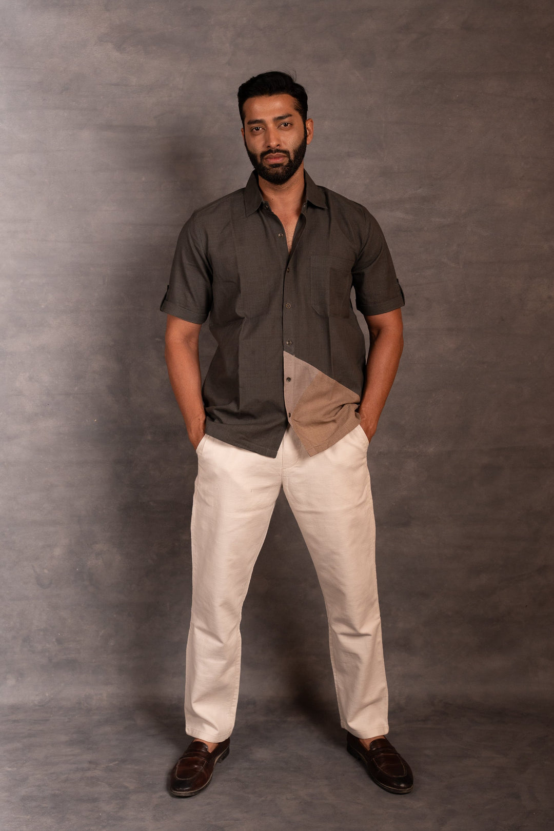 Handwoven Khadi Shirt with Hand Applique – Artisan Made