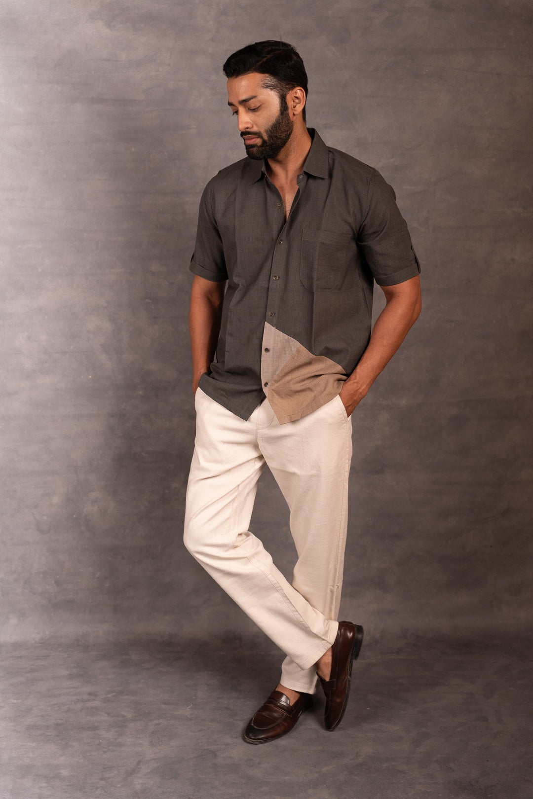 Handwoven Khadi Shirt with Hand Applique – Artisan Made