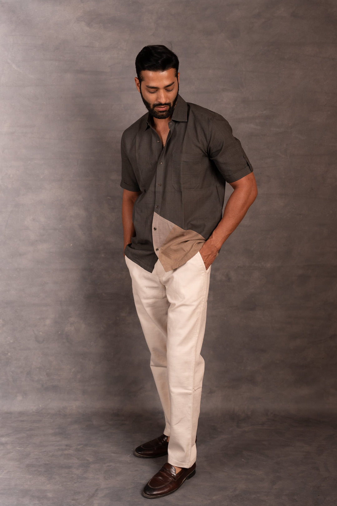 Handwoven Khadi Shirt with Hand Applique – Artisan Made