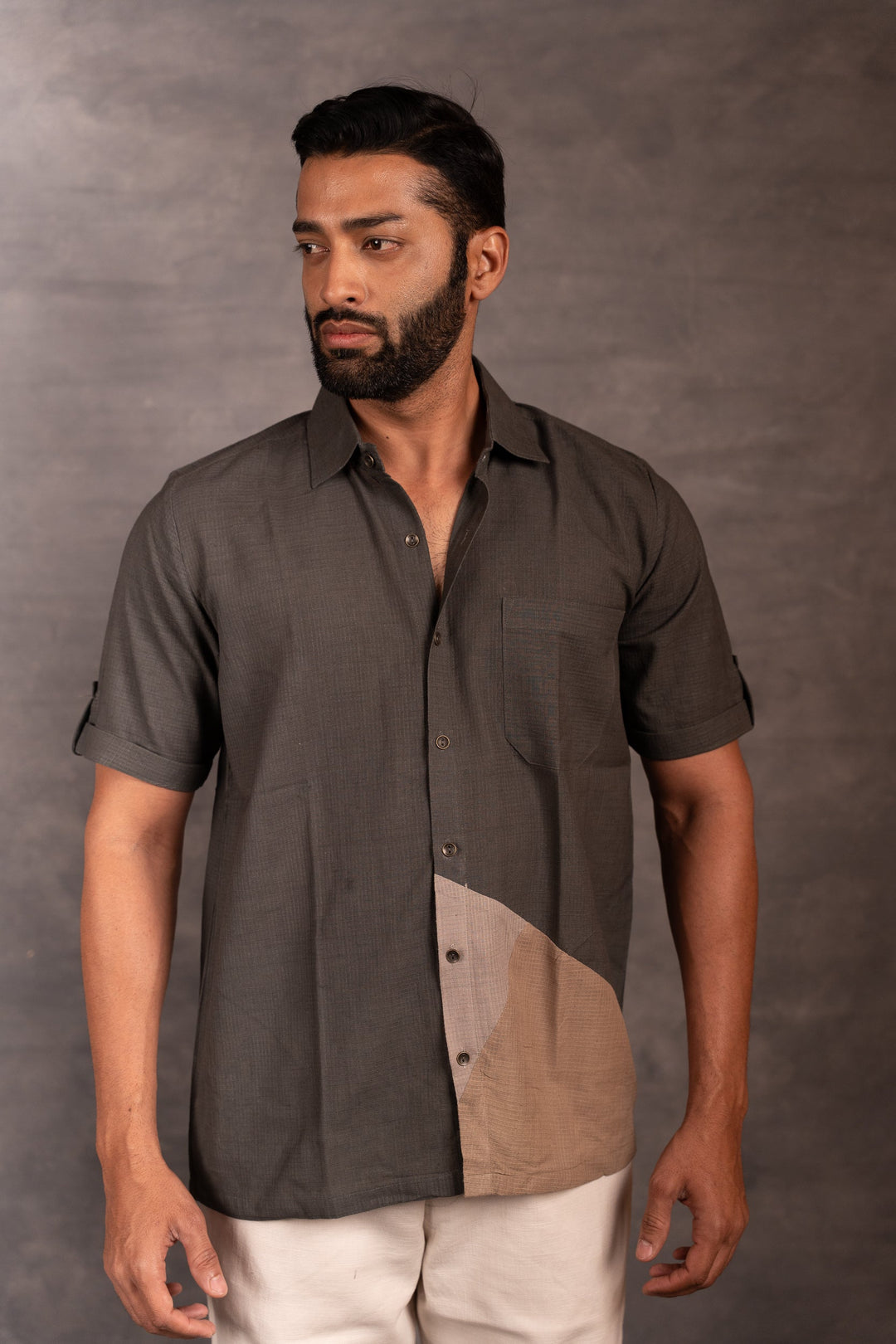 Handwoven Khadi Shirt with Hand Applique – Artisan Made