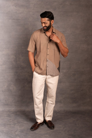 Handwoven Khadi Shirt with Applique Detailing