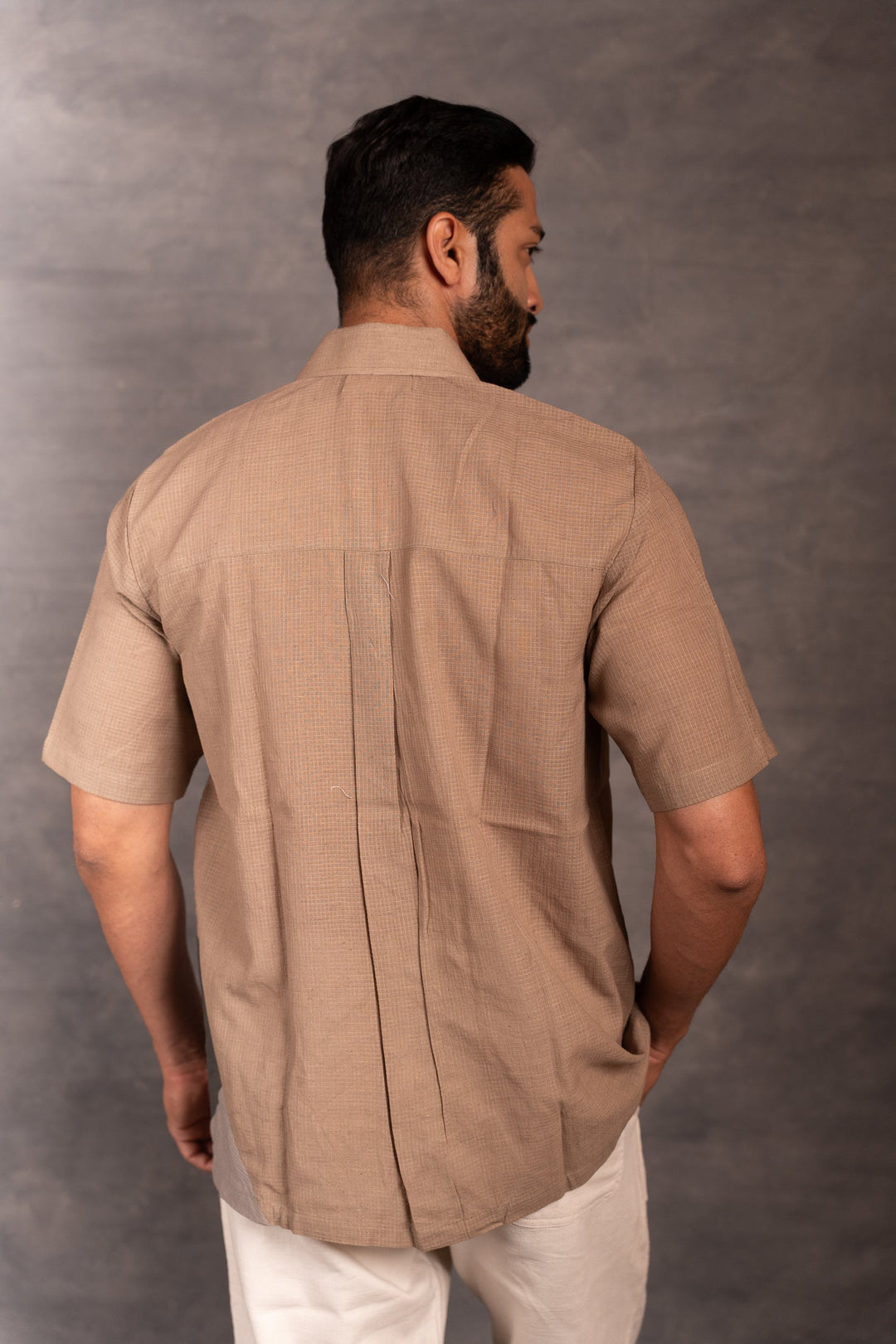Handwoven Khadi Shirt with Applique Detailing