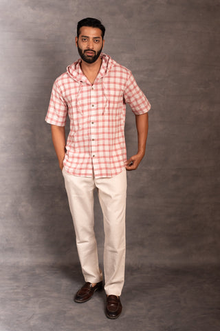 Handwoven Khadi Checkered  Hoodie – Artisan Handwork