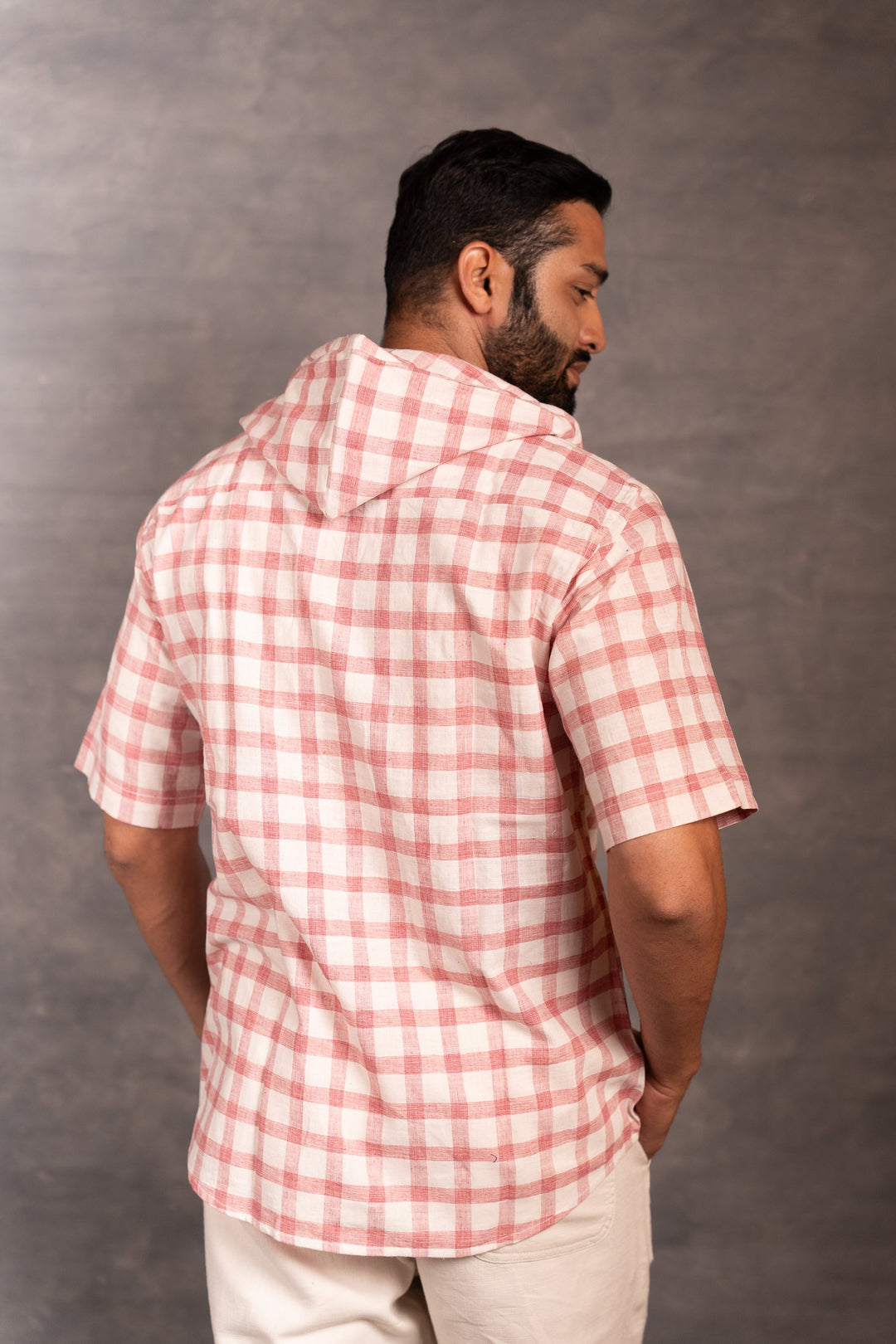 Handwoven Khadi Checkered  Hoodie – Artisan Handwork