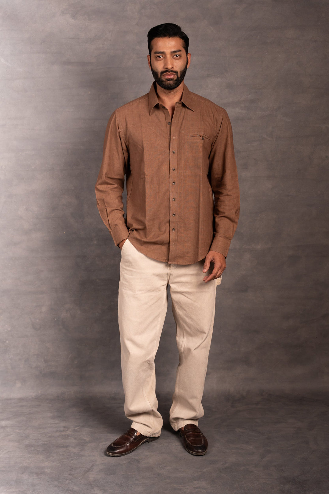 Minimalist Handwoven Khadi Shirt – Full Sleeve Elegance