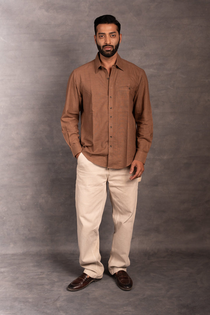 Minimalist Handwoven Khadi Shirt – Full Sleeve Elegance