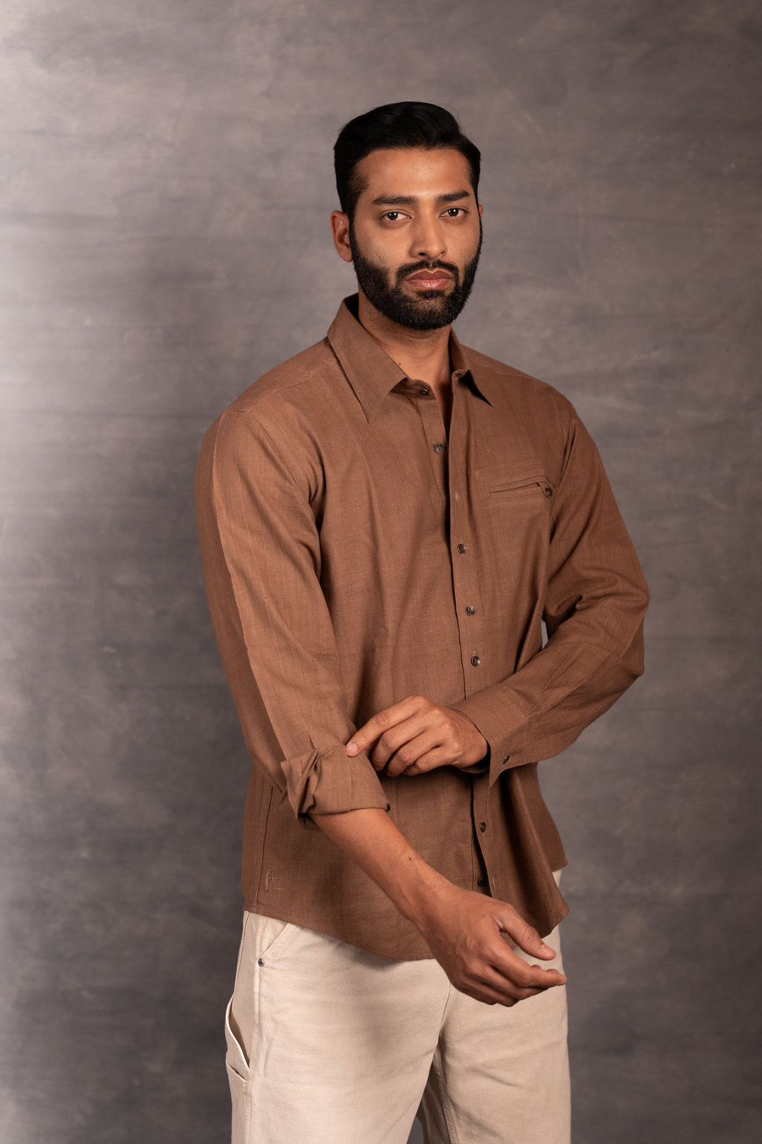 Minimalist Handwoven Khadi Shirt – Full Sleeve Elegance