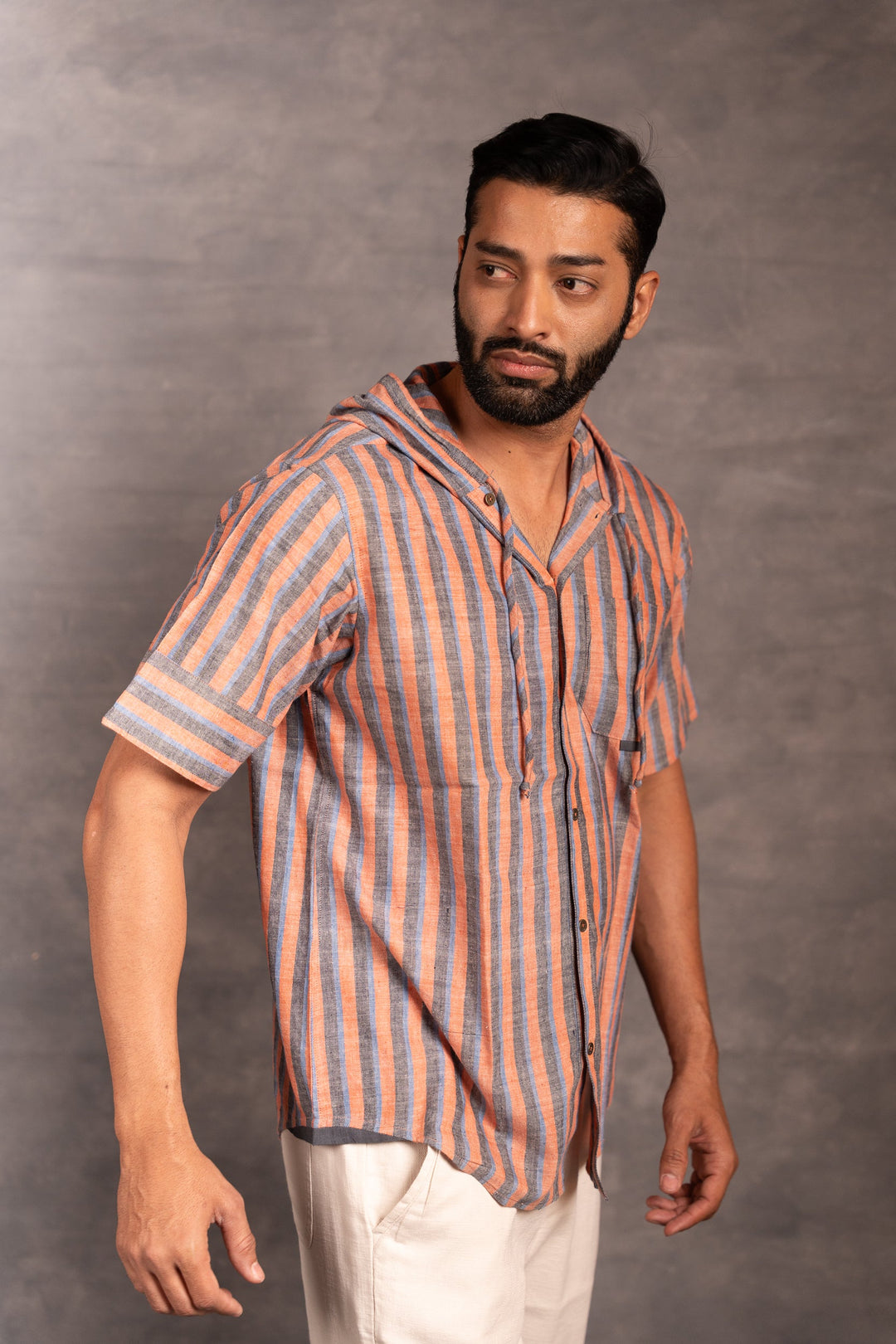 Urban Khadi: Sustainable Handspun Hoodie with Front Pockets