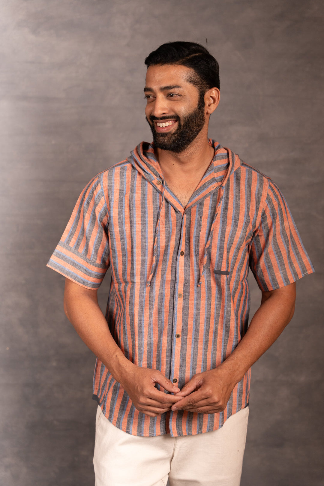 Urban Khadi: Sustainable Handspun Hoodie with Front Pockets