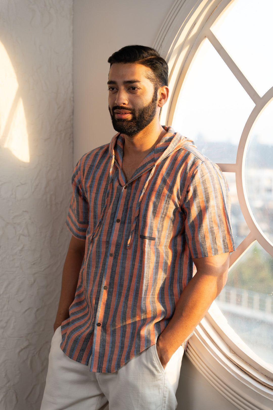 Urban Khadi: Sustainable Handspun Hoodie with Front Pockets